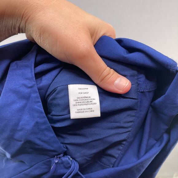 Derek Lam 10 Crosby Dress Womens 2 Blue One Shoulder Ballon Above Knee Tie Front - Picture 9 of 10